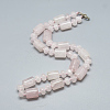 Natural Rose Quartz Beaded Necklaces NJEW-S392-16-1