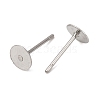 Tarnish Resistant 316 Surgical Stainless Steel Flat Round Blank Peg Stud Earring Settings X-STAS-R073-06-1