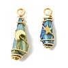 2Pcs Electroplated Natural Quartz Crystal Dyed Copper Wire Wrapped Pendants PALLOY-JF03169-01-1