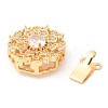 Brass Micro Pave Clear Cubic Zirconia Box Clasps KK-E052-01D-G01-3