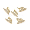 Brass Micro Pave Clear Cubic Zirconia Pendants KK-E068-VB268-2