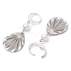 201 Stainless Steel Shell Pearl Hoop Earrings EJEW-JE06181-02-4