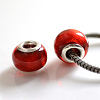 Handmade Silver Foil Glass European Beads LPDL-R008-04-1