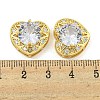 Rack Plating Brass Micro Pave Clear Cubic Zirconia Pendants KK-Z053-16G-3