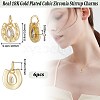 Beebeecraft 6Pcs Brass with Cubic Zirconia Pendants KK-BBC0012-07-2