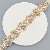 Brass Flower Bridal Belt with Glass Rhinestones for Wedding Dress AJEW-WH0455-005A-4