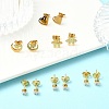 304 Stainless Steel Micro Pave Cubic Zirconia Stud Earrings Kits For Women EJEW-B112-01G-03-2