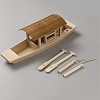 Wood Boat & Paddle Model Home Display Decorations DJEW-WH20003-04-1