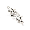 Tibetan Style Alloy Heartbeat Connector Charms PALLOY-D291-02AS-03-2