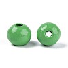 Spray Painted Round Natural Schima Wood Beads WOOD-A018-8mm-08-2