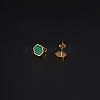 Natural Malachite Hexagon Stud Earrings HM7952-2