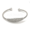 Non-Tarnish Hollowed 304 Stainless Steel Cuff Bangles BJEW-P331-09P-2