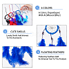 SUPERFINDINGS 6Pcs 6 Colors Woven Net/Web with Feather Pendant Decoration HJEW-FH0001-33-4