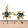 Natural Sodalite & Brass Pendants KK-F887-01G-01-3