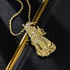 Brass Micro Pave Clear Cubic Zirconia Grim Reaper Pendant Necklaces NJEW-C071-01B-G-3