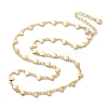 Brass Heart Link Chain Necklaces for Women NJEW-F329-03G-4