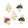 Rack Plating Brass Pave Clear Cubic Zirconia Pendants KK-C008-16G-1