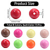 120Pcs 8 Colors Opaque Acrylic Beads MACR-PA0001-10-2