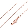 1mm Rack Plating Brass Box Chain Adjustable Slider Necklaces for Women Men MAK-L044-01RG-4