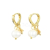 Starfish & Shell & Natural Pearl Drop Huggie Hoop Earrings EJEW-SZ0001-61-1