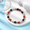 8mm Round Dyed Natural Agate and Synthetic Aqua Terra Jasper Beaded Stretch Bracelets BJEW-JB10598-2