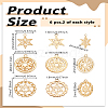 6Pcs 3 Styles Zinc Alloy Pendants FIND-LP0005-61-2