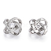 Rhodium Plated 925 Sterling Silver Micro Pave Cubic Zirconia Charms STER-T004-63P-1