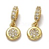Brass Micro Pave Clear Cubic Zirconia European Dangle Charms ZIRC-H119-03G-1