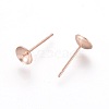 304 Stainless Steel Stud Earring Findings STAS-H436-25RG-6mm-2