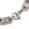 304 Stainless Steel Oval Link Chain Bracelets BJEW-B078-122GP-3