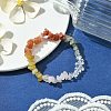 Natural Quartz Crystal & Rose Quartz & Red Aventurine & Prehnite & South Red Agate & Topaz Jade Chip Beaded Stretch Bracelets for Women BJEW-JB10816-2