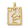 Brass Pave Shell Pendants KK-D042-02B-G-1