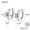 Anti-Tarnish Platinum Rhodium Plated 925 Sterling Silver Hoop Earrings ZC1005-4-1