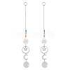 2Pcs Brass Sun Moon Star Hanging Ornaments HJEW-TA00371-1