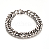 Tarnish Resistant 304 Stainless Steel Curb Chain Bracelets BJEW-M167-04P-1