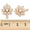 Brass Pave Clear Cubic Zirconia Connector Charms KK-Q789-06G-3