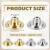 4Pcs 2 Colors Brass Ear Nuts FIND-LP0006-35-2