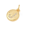 Brass Micro Pave Clear Cubic Zirconia Charms CU-CBA56CE-12G-J-2