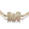 Brass Micro Pave Clear Cubic Zirconia Link Bracelets BJEW-Z003-21G-3