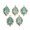 Natural Amazonite Faceted Leaf Pendants G-I375-04G-02-1