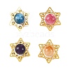 4Pcs 4 Styles Natural Amethyst & Heated Citrine & Apatite & Deyd Green Jade Pendants PALLOY-TA00428-1