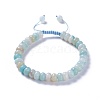 Adjustable Natural Flower Amazonite Braided Bead Bracelets BJEW-F369-A12-1