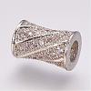 Brass Micro Pave Cubic Zirconia Beads ZIRC-G087-19P-2