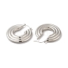 304 Stainless Steel Donut Thick Hoop Earrings EJEW-Z022-05P-2