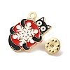 Christmas Theme Black Cat with Snowflake Enamel Pins JEWB-M043-04D-3