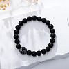 Natural Lava Rock Stretch Bracelet with Tree of Life HV5318-3-1