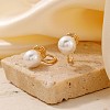 Simple and Elegant Vintage Brass Imitation Pearl Round Clip-on Earrings UF6874-3