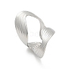 304 Stainless Steel Open Cuff Ring for Women RJEW-M025-03P-4