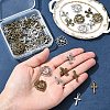 60Pcs 6 Styles Tibetan Style Alloy Pendants TIBEP-FS0001-24-8