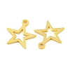 925 Sterling Silver Hollow Star Charms STER-B005-38G-2